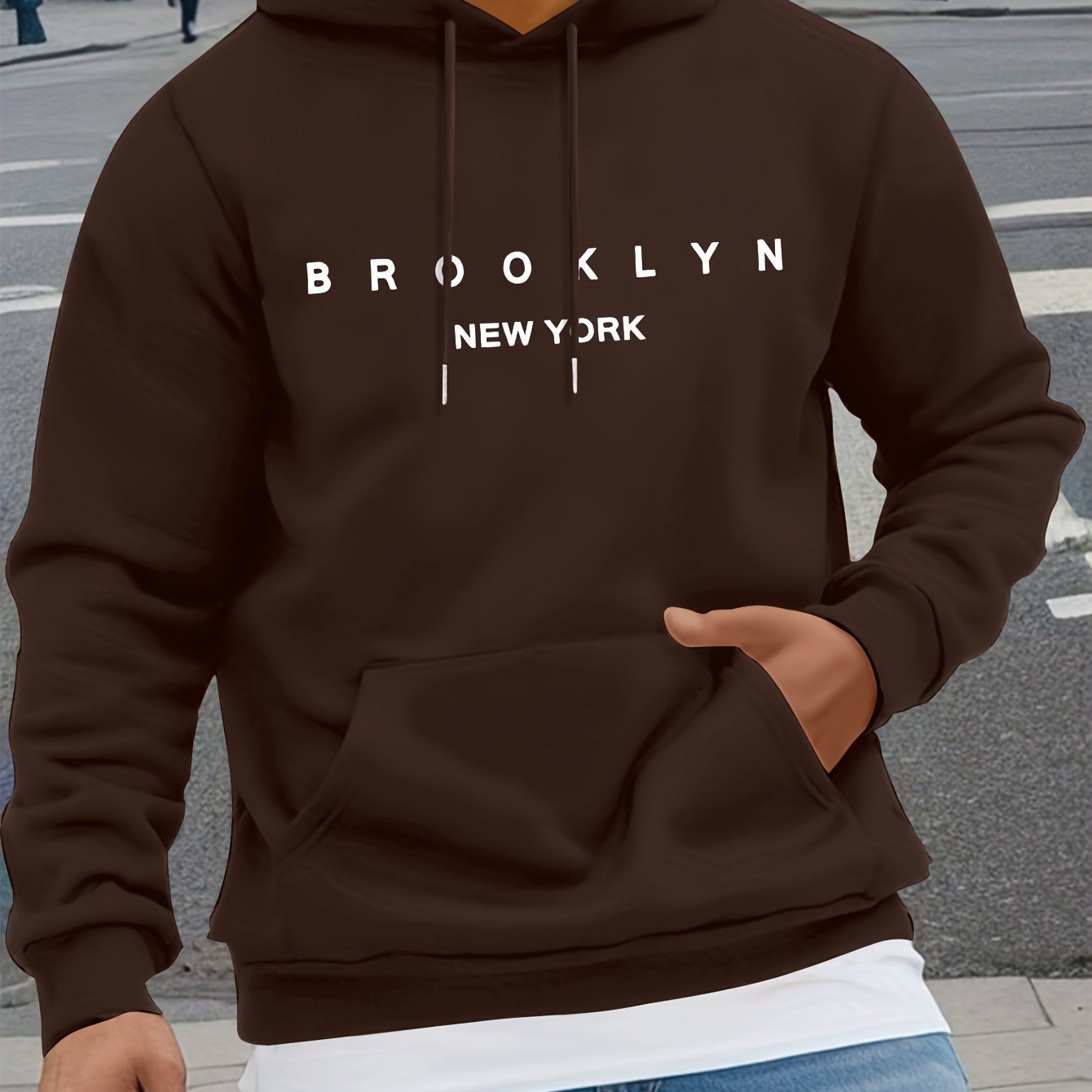 Letter-print Casual Hooded Sweatshirt - Image 2