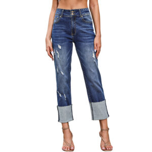 Harun Ankle-bite Ripped Cropped Pants For Women