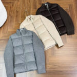 New Stylish Wool Knit Patchwork White Duck Down Jacket
