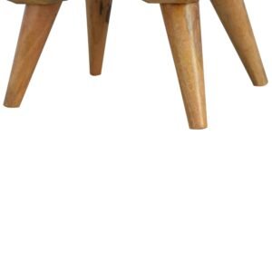 Solid Wood Wall Mounted Rounded Bedside, 1 Drawer, Light Brown