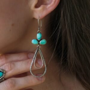 Retro Waterdrop Turquoise Pendant Earrings For Women
