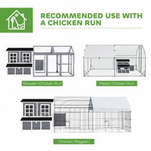 Wooden Pet Coop With Nesting Box, 39 Pet House For 4-6 Chickens, Rabbits