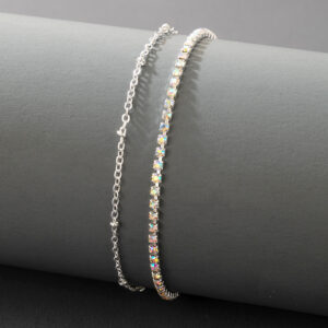 Full-Crystal Multi-Layer Minimalist Womens Fashion Rhinestone Anklet