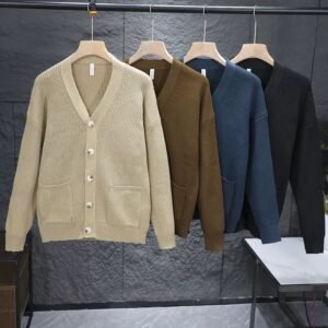 Casual Slightly Mature-Style Knitted Cardigan Sweater Coat