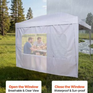 Canopy Sidewalls, Fit For 10 X 10 Ft Pop Up Canopy Tent, Tent Side Walls With Waterproof And Sunlight Protection Layer For Outdoor Event Tents, Vendor Booths, Camping (1 Sidewall Only, White)