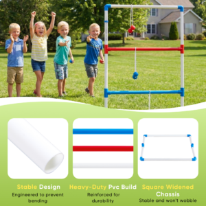 The Ladder Ball And Golf Throwing Ball Set Is Used For The Ladder Throwing Game And Includes 6 Balls, A Scoring Board And A Portable Bag.