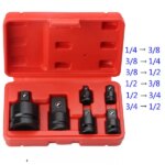 6Pcs Socket Wrench Socket Wrench 1/4 1/2 3/8 3/4 Ratchet Breaker Drive Spanner Set Pneumatic Sleeve Adapter WrenchHand Tool Set