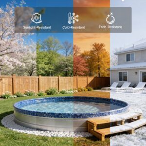 10ft Pool Liner, Round Overlap Swimming Pool Liner For 27.5 In Wall Height, Heavy Gauge Vinyl, Easy Install With Leak-Proof Patches, Designed For Steel Sided Above-Ground,Outdoor, Crystal