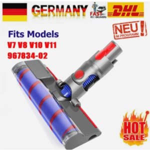 Newest Upgrade LED Floor Nozzle, Soft Roller Brush Head For V7 V8 V10 V11, Enhanced Clean