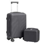 Non-TSA Customs Lock 2-in-1 PP Trolley Case, 12in/20in, PP, Dark Gray