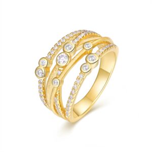 Engraved With Top-quality Moissanite, This Luxurious And Fashionable Minimalist Jewelry Set Features Silver Pieces Electroplated With Gold.