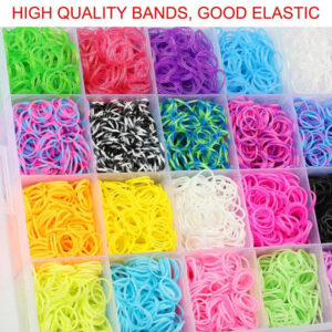 15000Pcs Kit Box Rubber Loom Bands Children Mult-color Make Woven Bracelet DIY
