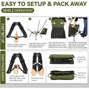 Folding High Back Camping Chair With Head Support Stable Portable Lightweight UK