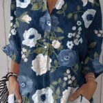 Women's Three-Quarter Sleeve Drop Shoulder Shirt