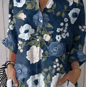 Women's Three-Quarter Sleeve Drop Shoulder Shirt