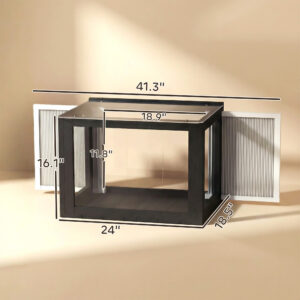 Catio Outdoor Cat Enclosure 25″–41″ Outdoor Cat House for Sunbathing, Napping & Overlooking