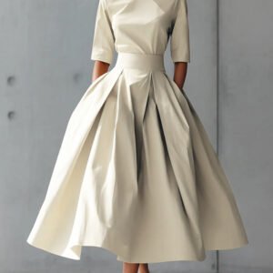 Fashionable Chic And Elegant High-Waisted Swing Dress