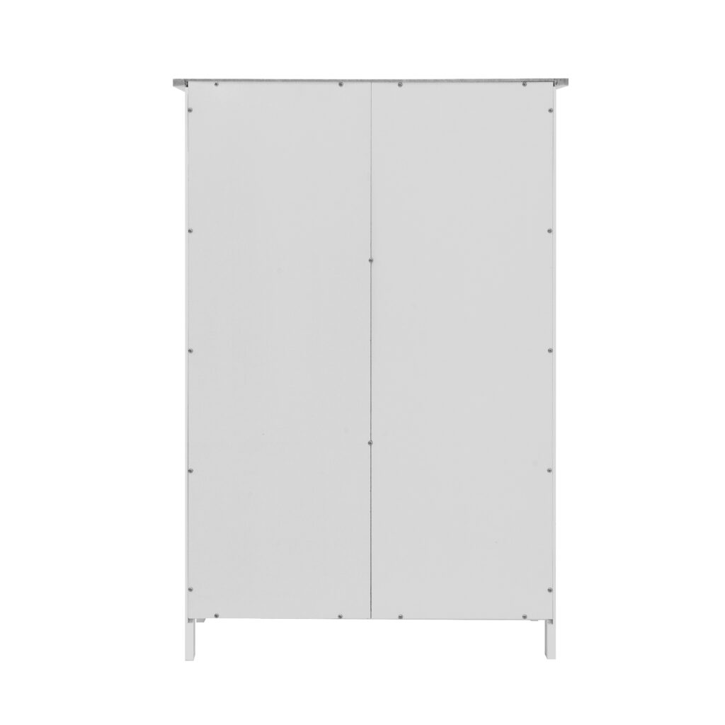 White Bathroom Storage Cabinet, Floor Cabinet With Adjustable Shelf And Drawers