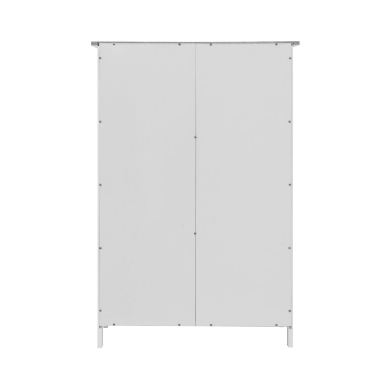 White Bathroom Storage Cabinet, Floor Cabinet With Adjustable Shelf And Drawers