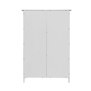 White Bathroom Storage Cabinet, Floor Cabinet With Adjustable Shelf And Drawers