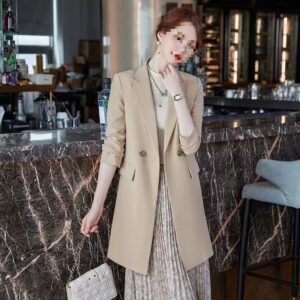 Elegant Korean-style Casual Blazertrench Coat