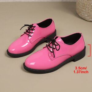 Women's Fashionable Retro Plus-Size Lace-Up Flat Shoes