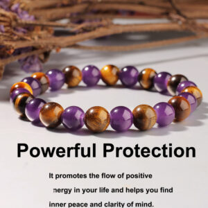 Purple Tiger Eye Natural Stone Bracelet