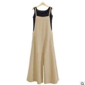 Women’s Loose Slimming Casual Minimalist Jumpsuit With Straps