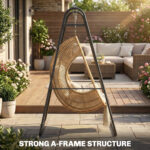 Hammock Chair Stand Only Heavy Duty Solid Steel A-Frame for Hanging Hammock, Egg Chair, Max Load 330 LBS, Black