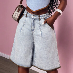 Women's Contrasting Flared Cropped Jeans