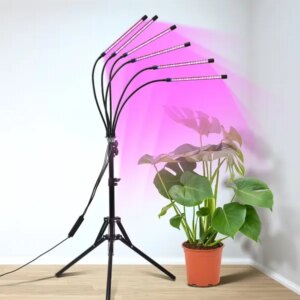 Full Spectrum Indoor Plant Grow Light With Adjustable Stand – 80 LEDs Floor Plant Lamp, 5 Dimming Levels (20%-100%), 3/9/12H Auto On/Off Timer, Height Adjustable Growing Light For Houseplants
