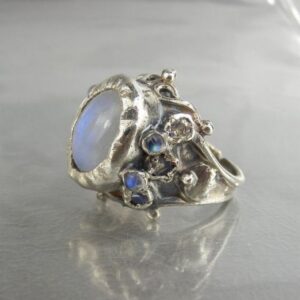 Retro Moonstone Thai Silver Ring