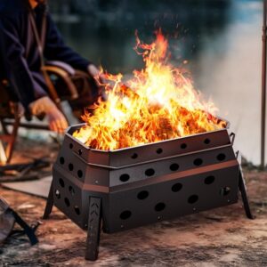 Outdoor Courtyard Carbon Steel Fire Pit Foldable