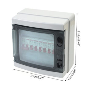 8 Way Weatherproof Garage Shed Consumer Fuse Box Mains 6 MCB Unit