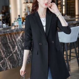 Elegant Korean-style Casual Blazertrench Coat