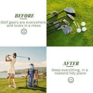 Golf Bag Storage Garage Organizer,Golf Club Bag Storage Rack For Garage, Extra Storage Rack For Golf Clubs,Golf Bag Organizer Fit For Garage,Shed,Basement