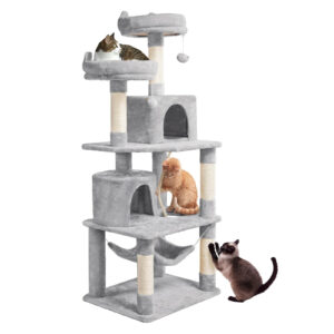 Vertical Cat Tree With Integrated Cat Bed