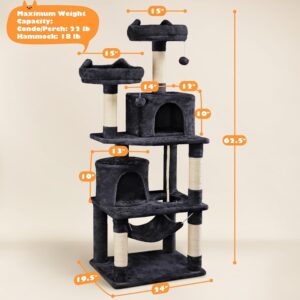 Vertical Cat Tree With Integrated Cat Bed