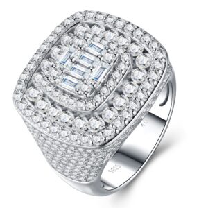 Engraved With Top-quality Moissanite, This Luxurious And Fashionable Minimalist Jewelry Set Features Exquisite Silver Accessories For Men. Made Of S925 Silver With Electroplated Platinum.