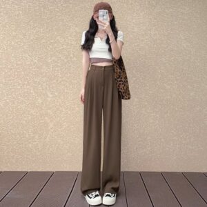Women's Fashion High-Waist Slimming Casual Wide-Leg Pants