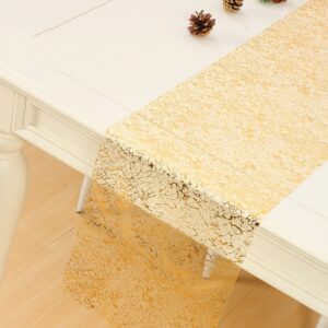Gold Foil And Powder-embossed Organza Table Runner