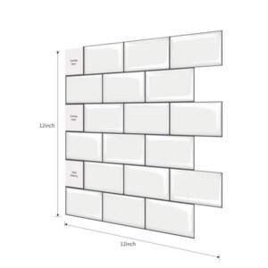 10pcs, Marble Peel And Stick Backsplash Tiles For Kitchen Walls Bathroom Countertops, 12 Inch*12 Inch, Adhesive Glazed Ceramic Surface,rproof, Heat Resistant, Contemporary