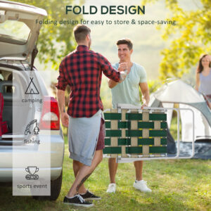 Set of 2 Patio Folding Chairs, Classic Outdoor Camping Chairs, Portable Lawn Chairs w/ Armrests, Green