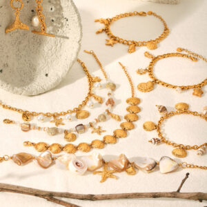 Starfish Shell Marine Element Stainless Steel Bracelet
