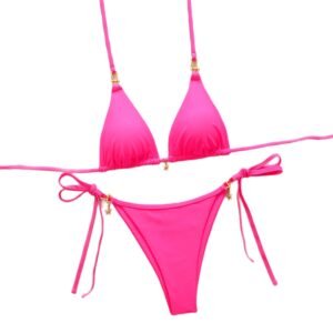 Bikini Beach Swimwear Halterneck Open-back Two-piece Swimsuit For Women