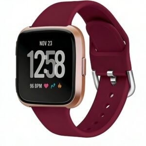 Solid Color Reverse Buckle Silicone Watch Strap For Smartwatches