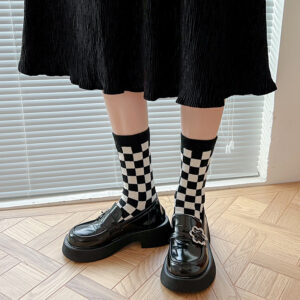 Best-selling Black-and-white Houndstooth Wool Socks