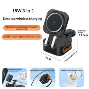3-in-1 15W Magnetic Wireless Charger