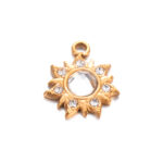 Instagram-style Sunflower Stainless Steel Pendant With Colorful Faceted Zircon Inlays