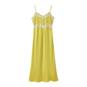 Womens Fashionable Sexy Chic Lace-Trimmed Slip Dress